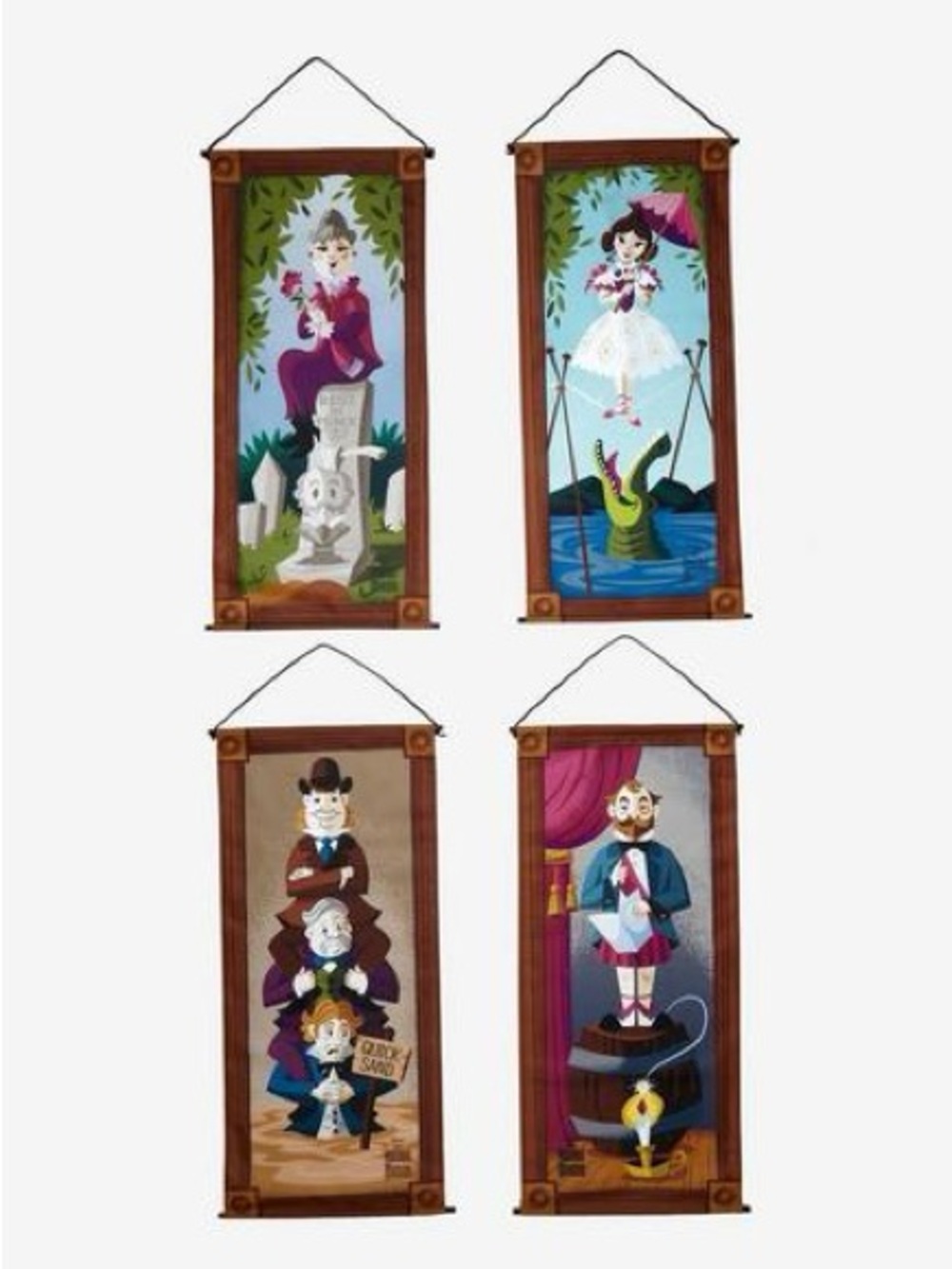 Disney Haunted Mansion Stretching Room Portraits Outdoor Garden Banners Set of 4